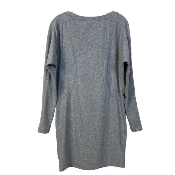 Women's M ATHLETA Gray Salinas Sweatshirt Dress Tunic Size Medium Stretch Jersey - Picture 3 of 8